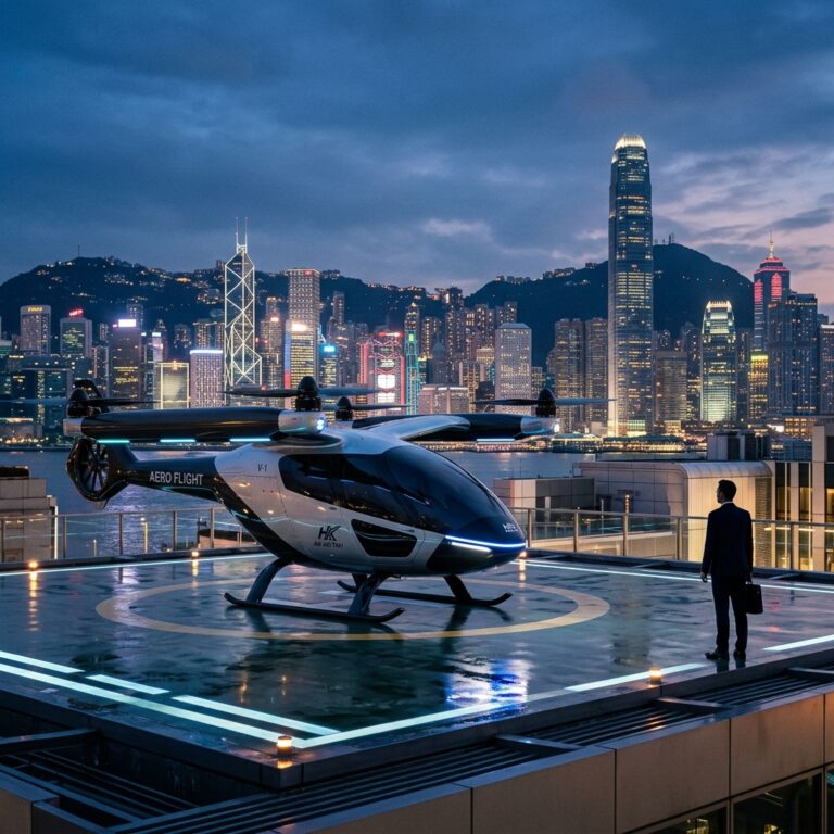 Hong Kong Rivoluziona il Viaggio Aereo: L’Aerotaxi Senza Pilota a Decollo Verticale è Realtà