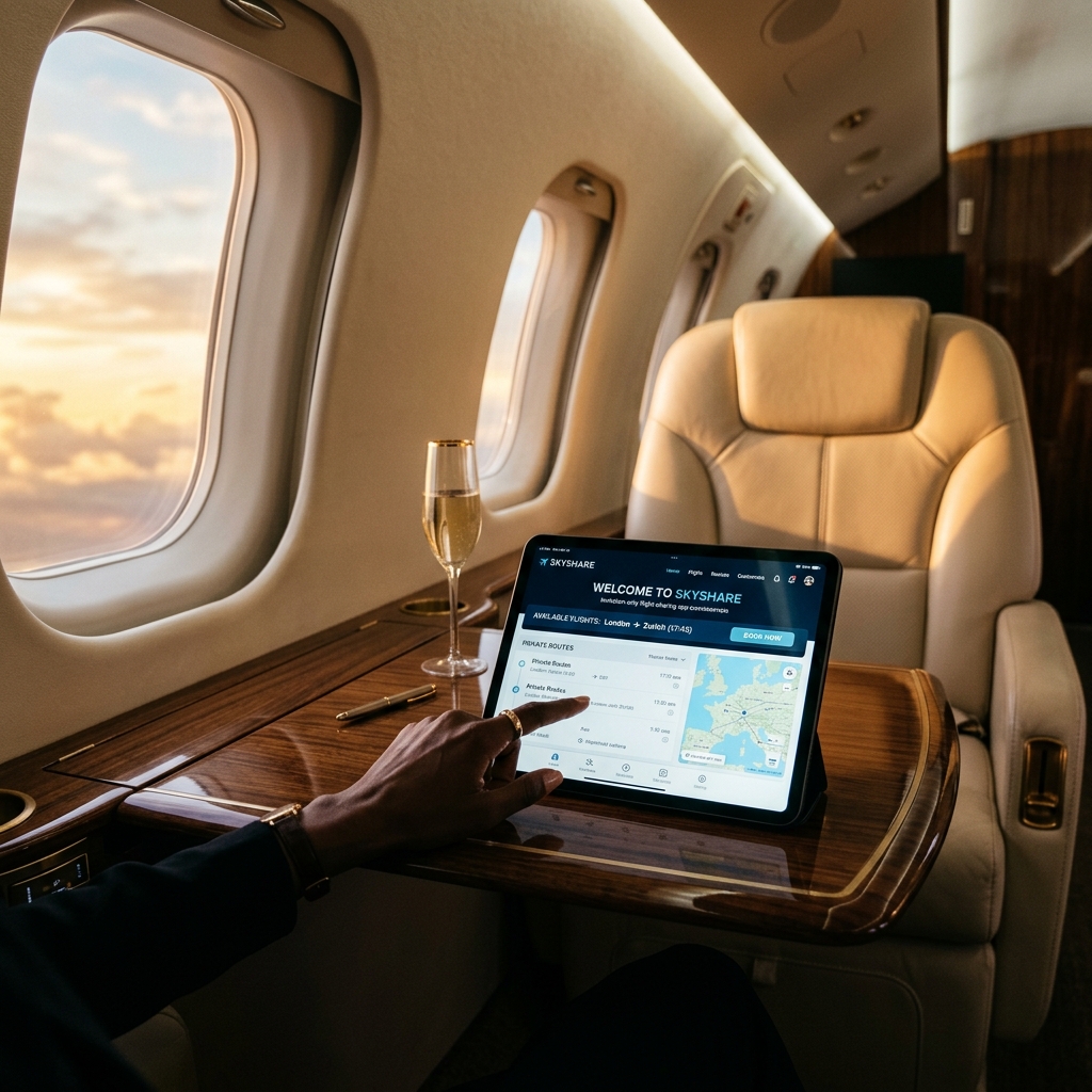 L’Esclusiva App per Jet Privati che Ridefinisce la Condivisione dei Voli